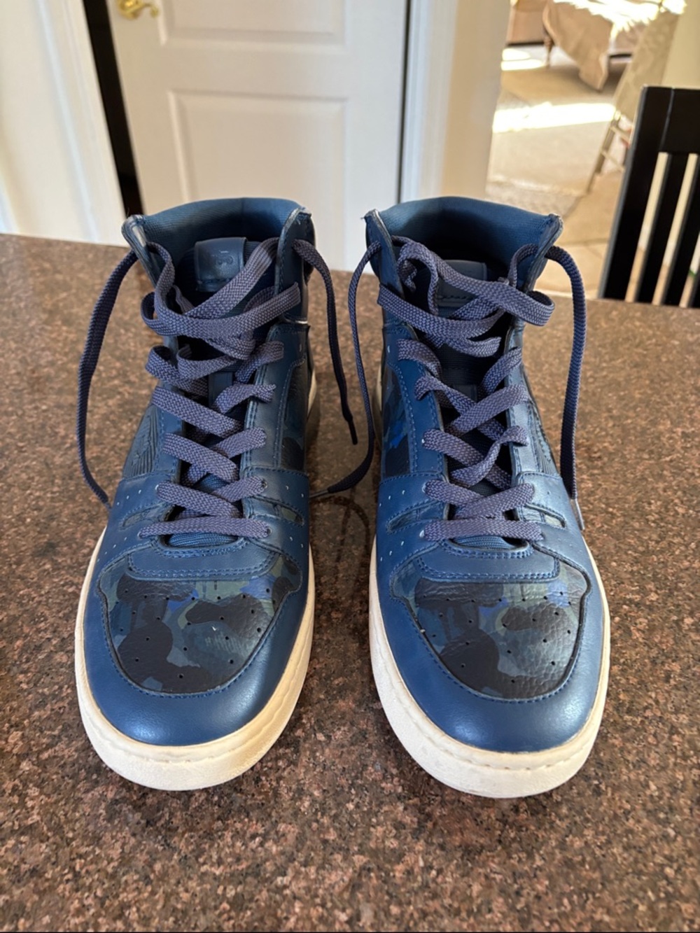 Coach Men'sBlue Camouflage High Top Sneakers-9.5 - Picture 3 of 9